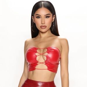Fashion Nova: Faux Leather Tube Top